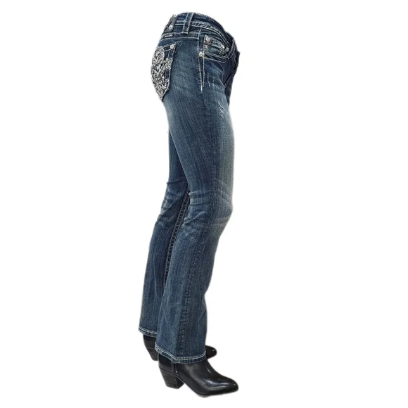 MISS ME Signature Boot, Low Rise STRETCH Denim JEANS,  Women's 26x32 NWT - Picture 2 of 8